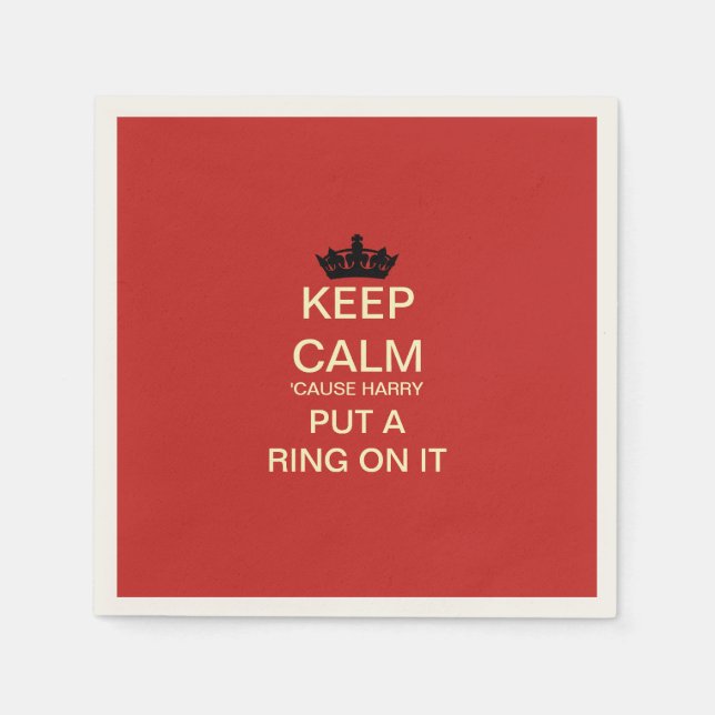 Serviette En Papier GARDER CALM Funny Harry & Meghan Papier Party Napk (Devant)