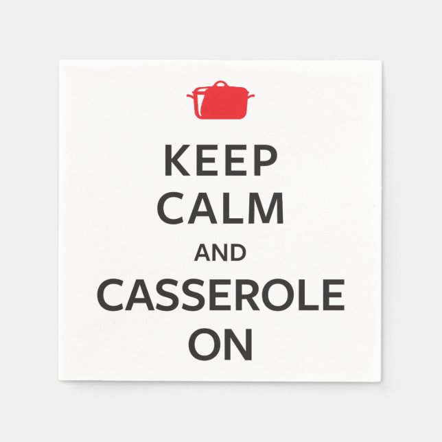 Serviette En Papier Gardez le calme et la Casserole allumés (Devant)