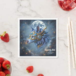 Serviette En Papier Gardien au clair de lune du Voile de Saphir.