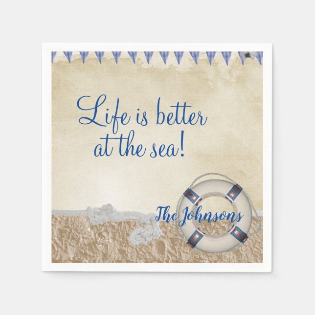 Serviette En Papier Gareautrain sur le sable (Devant)