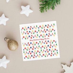 Serviette En Papier Garlande perlée avec ornements de Noël rétro