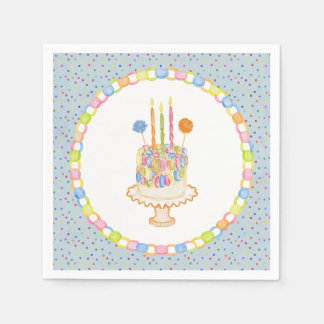 Serviette En Papier Gâteau de fête d'anniversaire Blue Cue the Confett