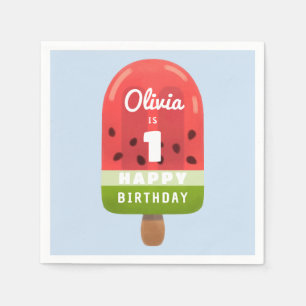 Serviette En Papier Gâteau de glace pastèque mignon pour 1er anniversa
