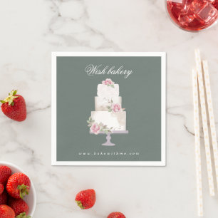 Serviette En Papier gâteau de mariage élégant à trois étages papeterie