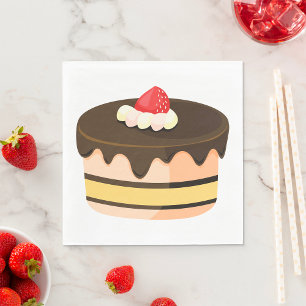 Serviette En Papier Gâteau Et Fraise