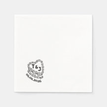 Gâteau vintage branché serviette initiale