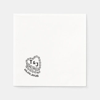 Serviette En Papier Gâteau vintage branché serviette initiale