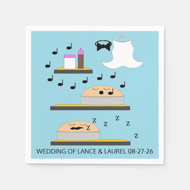 Serviette En Papier Gâteaux mariages avant le givre (Devant)