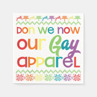 Serviette En Papier Gay Christmas Drôle LGBT Don We Now Our Gay Appare