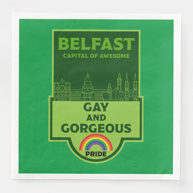 Serviette En Papier Gay pride Belfast - Brighton Irlande LGBT - (Devant)