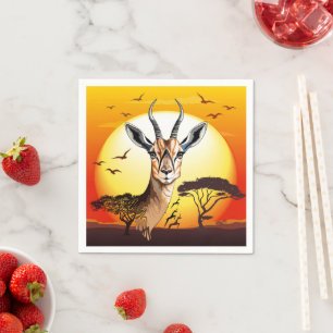 Serviette En Papier Gazelle Antelope africaine animal sauvage