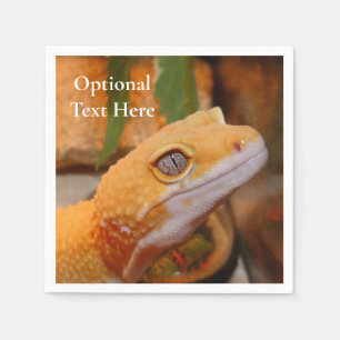 Serviette En Papier Gecko jaune léopard