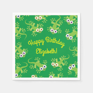 Serviette En Papier Gecko Lizards Anniversaire Fête Enfants mignons