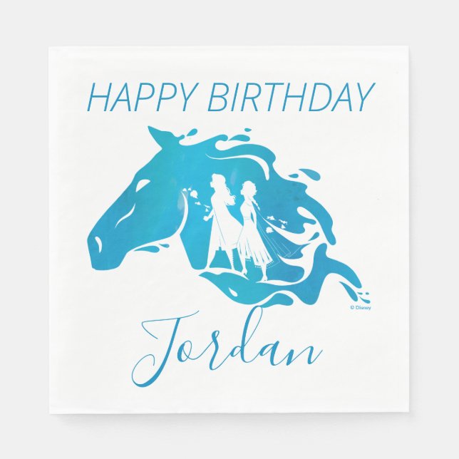 Serviette En Papier Gelé 2 : Anna, Elsa, & Nokk Aquarelle Graphic (Devant)