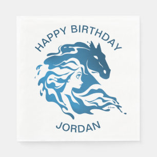 Serviette En Papier Gelée 2 : Silhouette D'Aquarelle Elsa Et Nokk