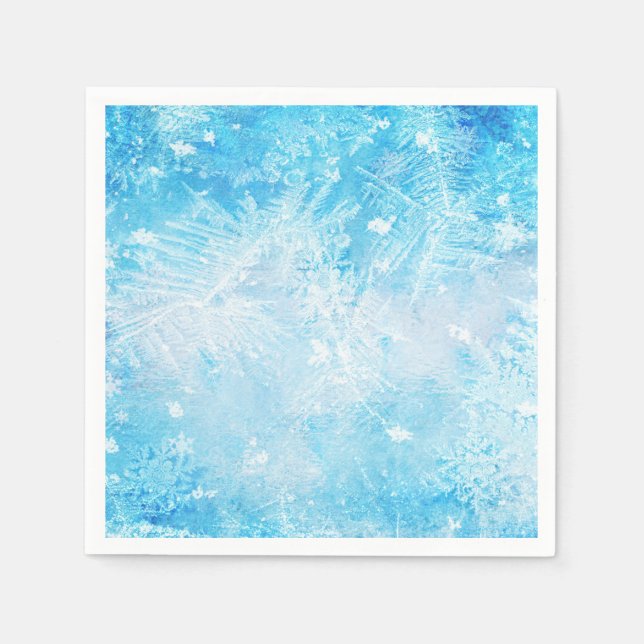 Serviette En Papier Gelée hiver Flammes de neige Dîner de fête Napkins (Devant)