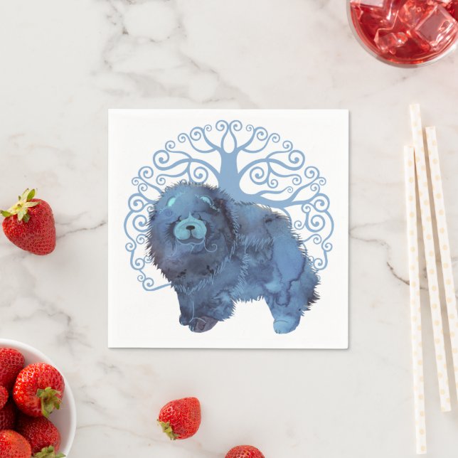 Serviette En Papier GÈNES FADÉS Chow Tree of Life (En situation)