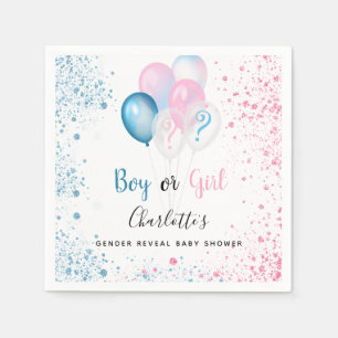 Serviette En Papier Genre révéler baby shower bleu rose parties scinti