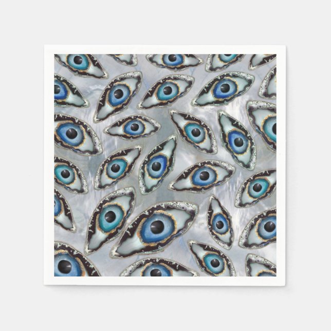 Serviette En Papier Géodes et cristaux Motifs des yeux maléfiques sur  (Devant)