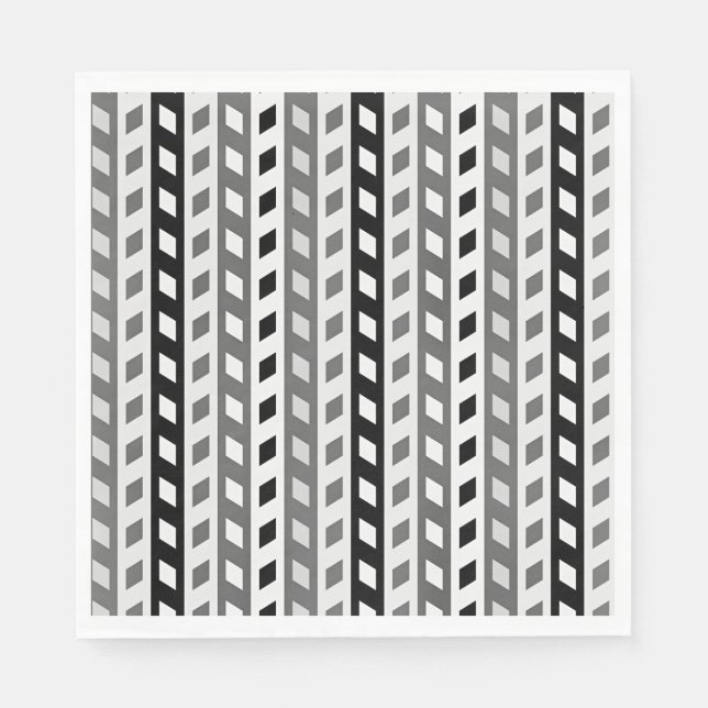 Serviette En Papier Geometric Design, gray, black, white, (Devant)
