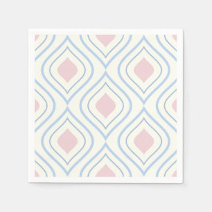 Serviette En Papier géométrique Abstraite, bleue, rose et blanc cassé