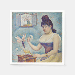 Serviette En Papier Georges Seurat - Jeune Femme Se Poussant