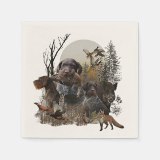 Serviette En Papier German Wirehaired Pointer