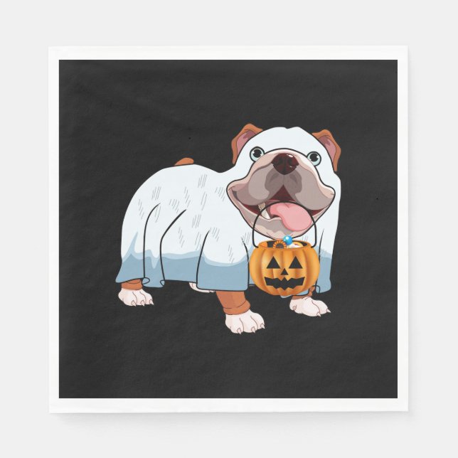 Serviette En Papier Ghost Bulldog Halloween Dog (Devant)