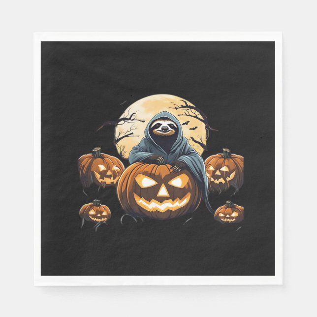 Serviette En Papier Ghostly Sloth's Midnight Haunt Classic T-Shirt (Devant)