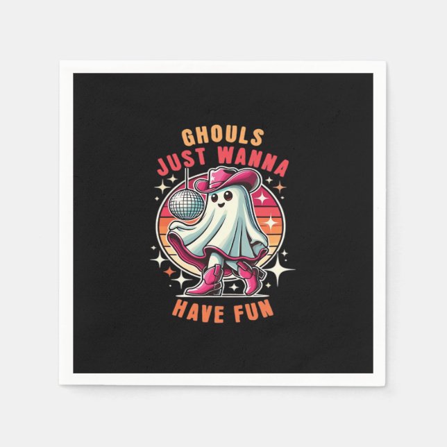Serviette En Papier Ghouls Veut Juste Avoir Amusant Retro Disco (Devant)