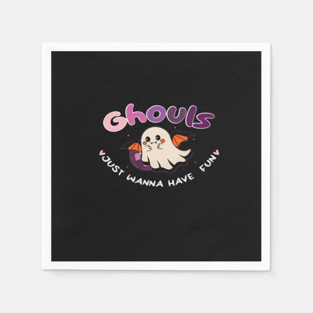 Serviette En Papier Ghouls Veut Juste Avoir Une Citation De Slogan Amu (Devant)