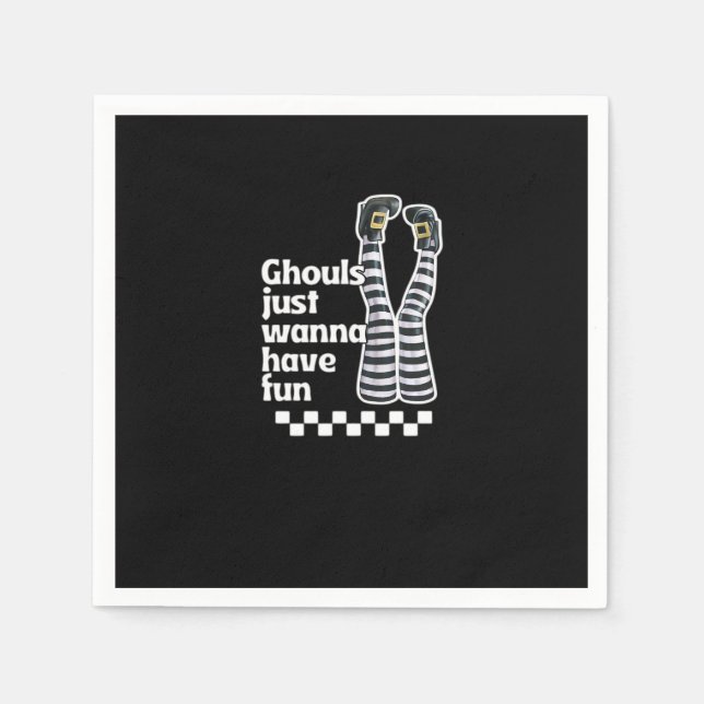 Serviette En Papier Ghouls veut juste s'amuser amusant Halloween drôle (Devant)