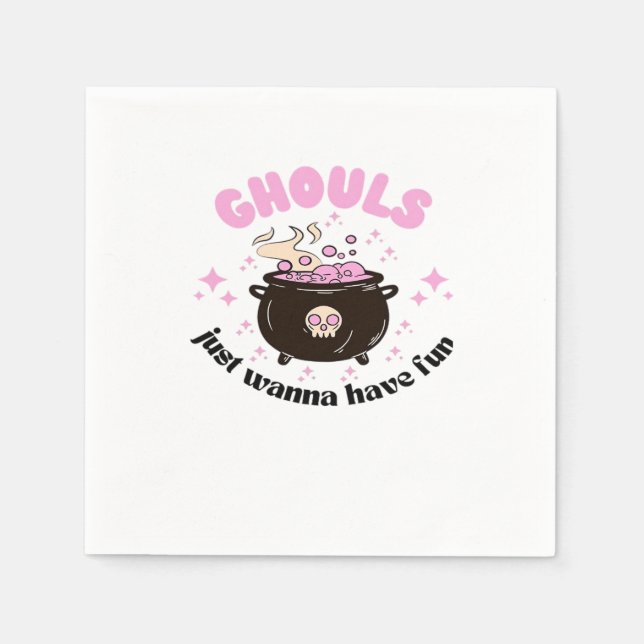 Serviette En Papier Ghouls veut juste s'amuser belle Halloween (Devant)