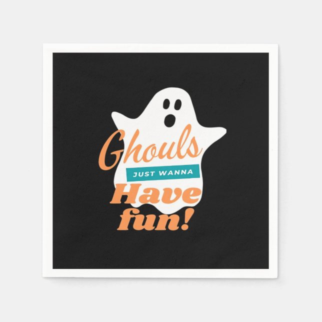 Serviette En Papier Ghouls Veut Juste S'Amuser Cet Halloween (Devant)