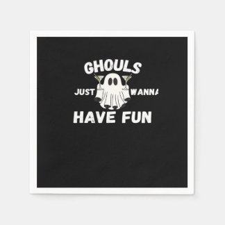 Serviette En Papier Ghouls veut juste s'amuser - Drôle Cockt Halloween
