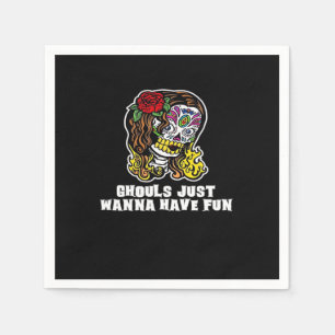 Serviette En Papier Ghouls veut juste s'amuser - Happy Halloween Sloga