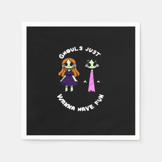 Serviette En Papier Ghouls Veux Juste S'Amuser Pour Halloween Drôle (Devant)