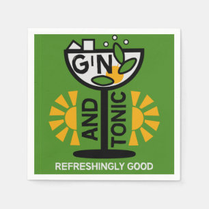 Serviette En Papier Gin vintage Et Art Tonique