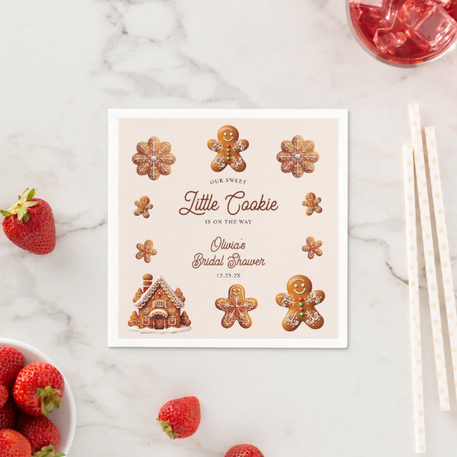 Serviette En Papier Gingerbread House Christmas Cookie Baby Shower (En situation)