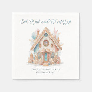Serviette En Papier Gingerbread Maison Manger Boire Soyez Joyeux Noël