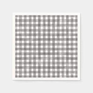 Serviette En Papier Gingham Classique Noir