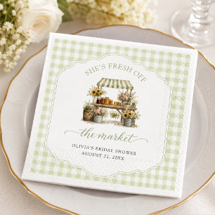 Serviette En Papier Gingham personnalisé Elle est fraîche sur le march
