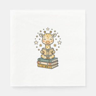 Serviette En Papier Girafe de lecture mignonne chemise vintage d'amant