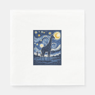 Serviette En Papier Girafe Nuit Étoilée Vintage