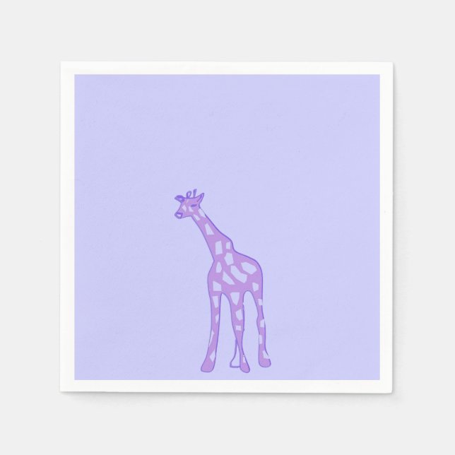 Serviette En Papier girafe violette (Devant)