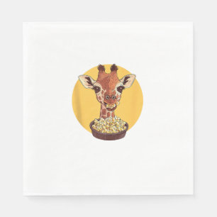 Serviette En Papier Giraffe Avec Popcorn Cartoon Humour animal