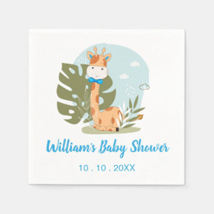 Serviette En Papier Giraffe Baby shower Napkin (Garçon animal Safari)