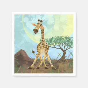 Serviette En Papier Giraffe de la Parade Animale