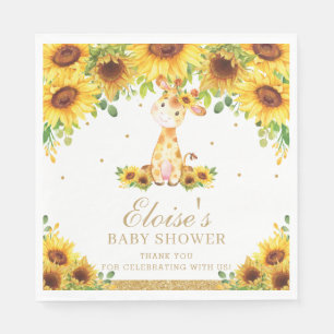 Serviette En Papier Giraffe de tournesol Baby shower fête d'anniversai