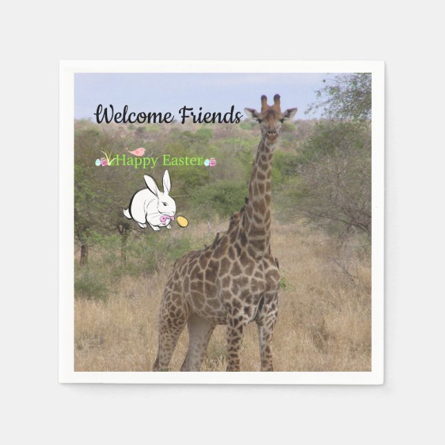 Serviette En Papier Giraffe Papier de Pâques (Devant)